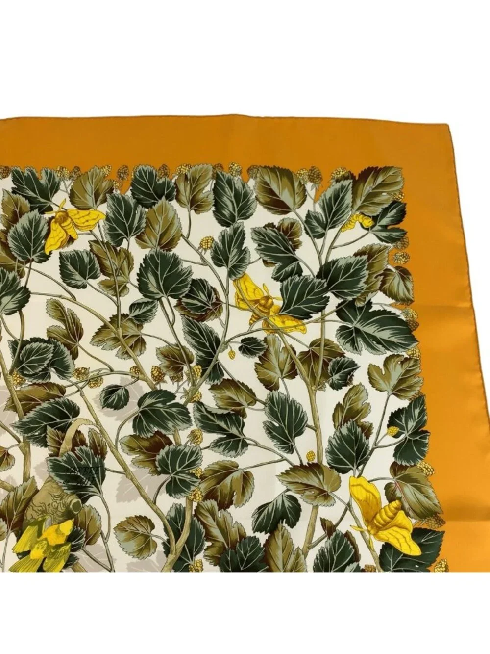 Hermes L'arbre de Soie Carre 90 Orange Silk Scarf - Picture 7 of 9